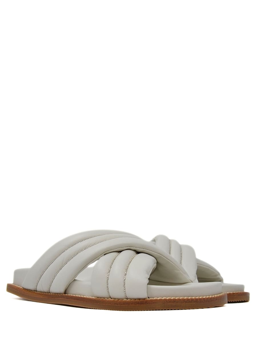 Шлепанцы кожаные