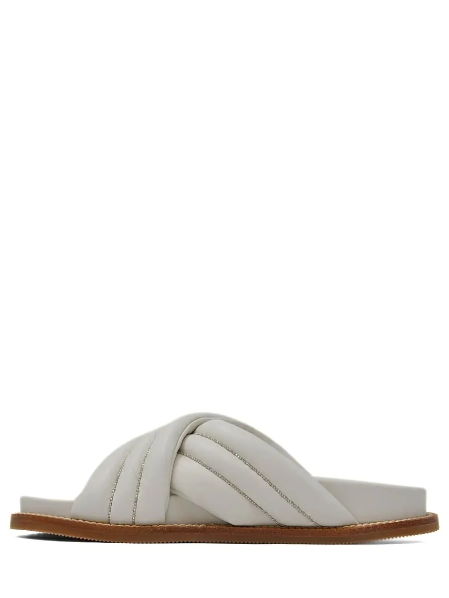 Шлепанцы кожаные