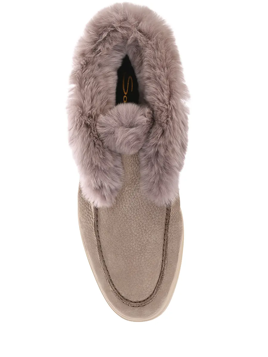 Лоферы кожаные на меху