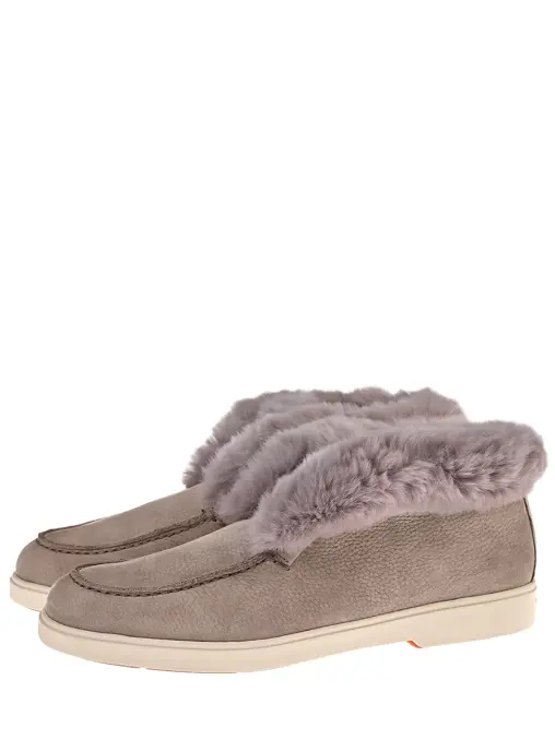 Лоферы кожаные на меху SANTONI