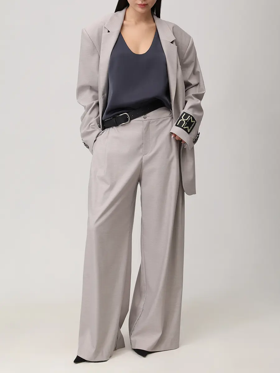 Брюки из шерсти и вискозы Volume classic