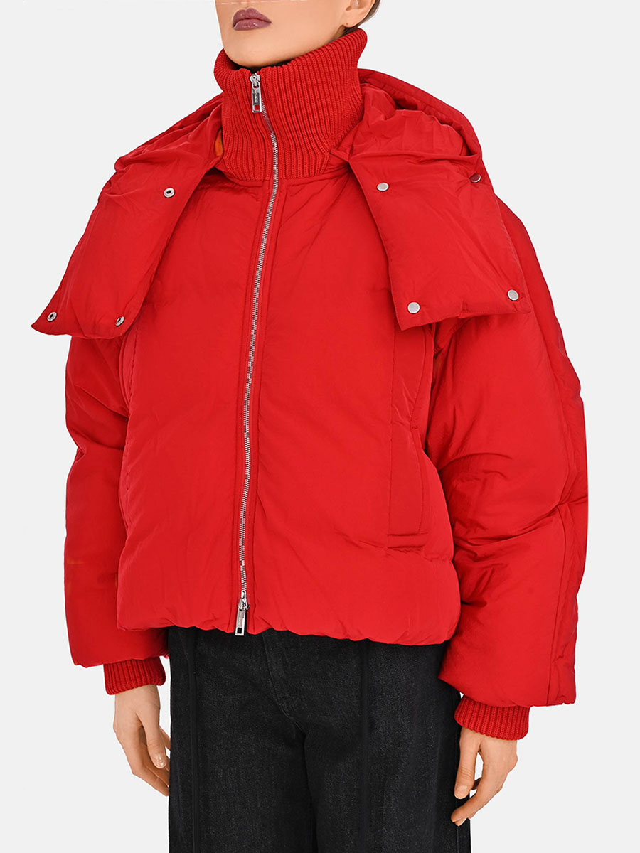 Пуховик однотонный