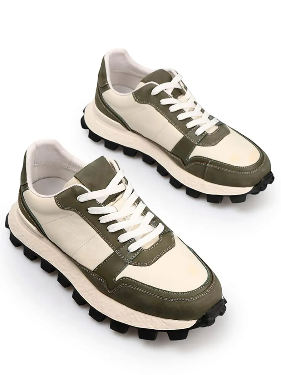 Кроссовки кожаные