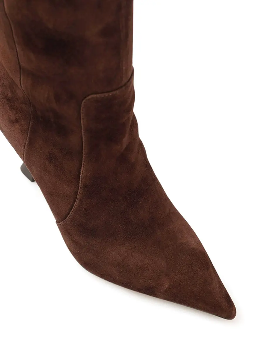 Сапоги замшевые на байке