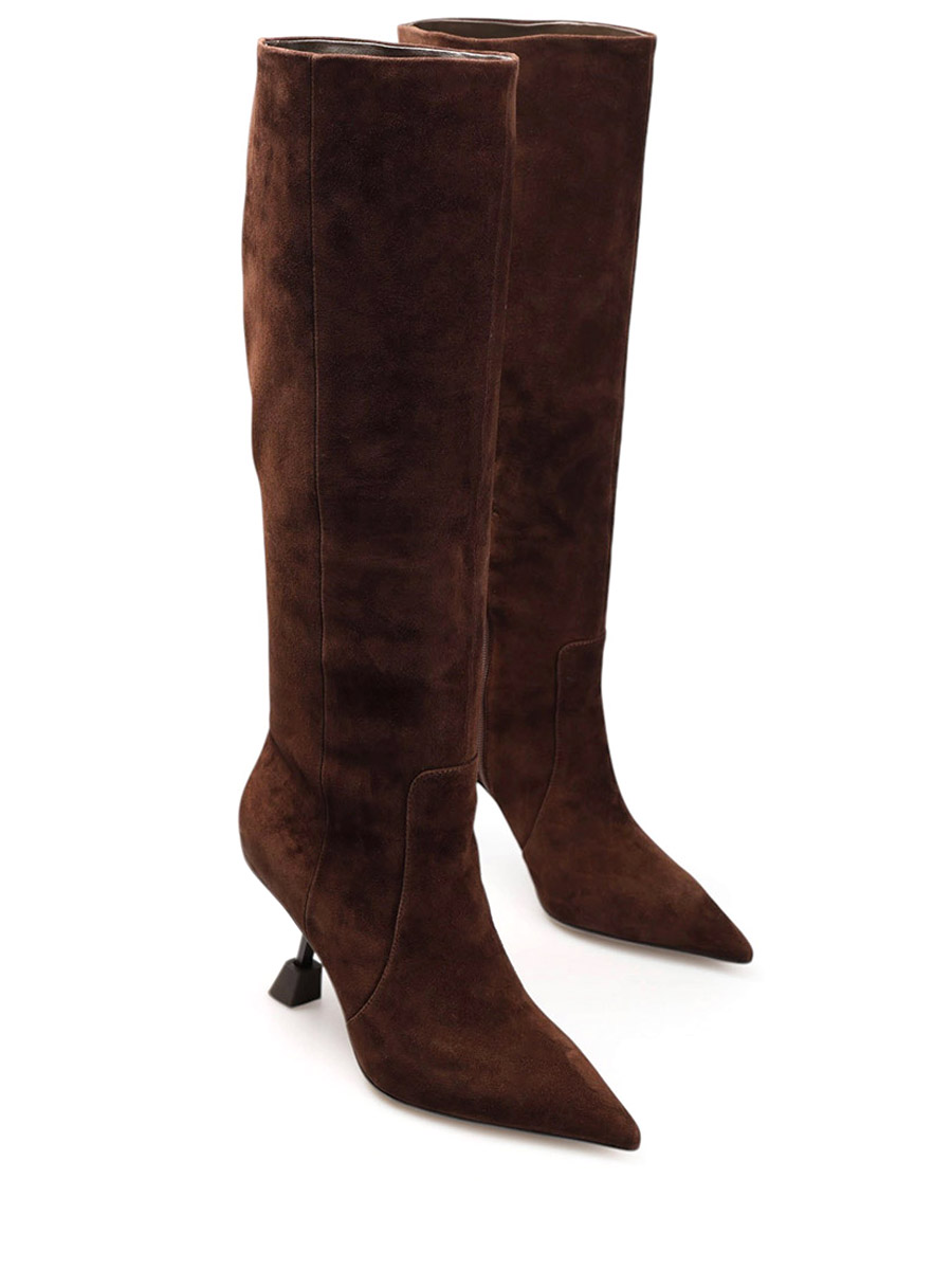 Сапоги замшевые на байке