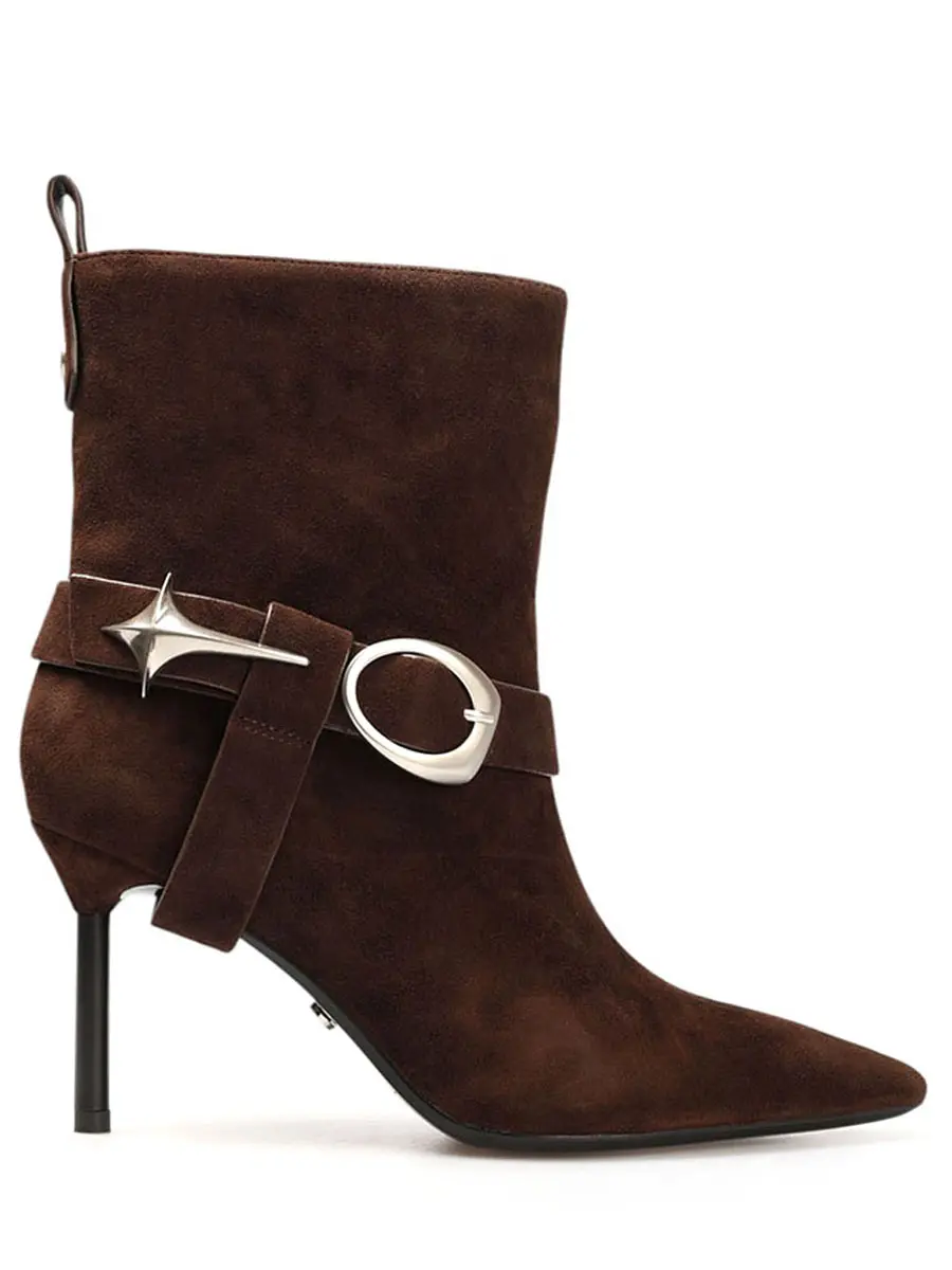 Ботильоны замшевые на байке