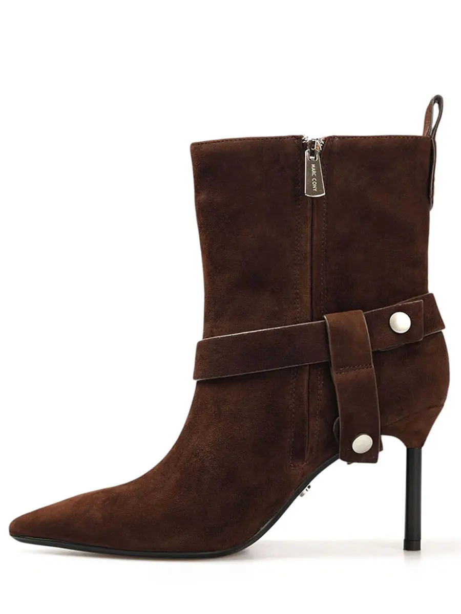 Ботильоны замшевые на байке