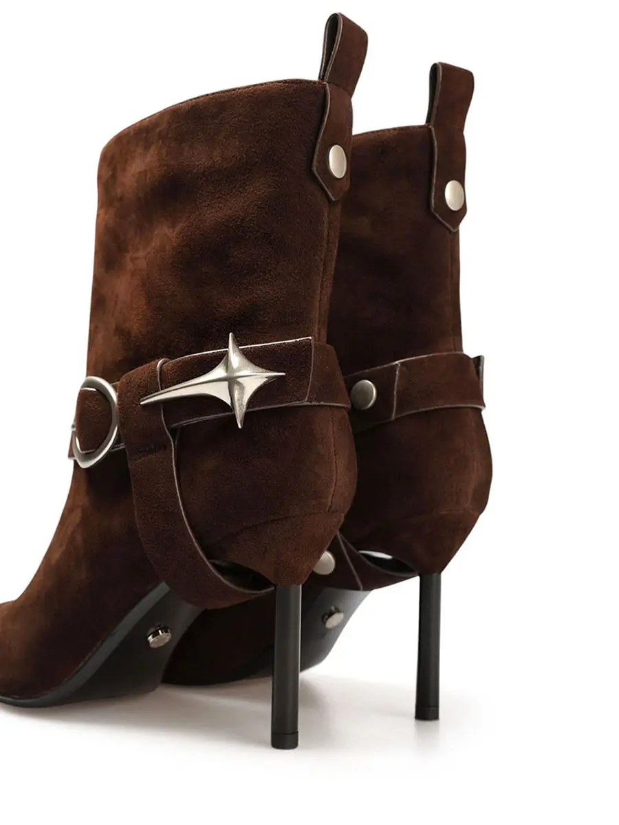 Ботильоны замшевые на байке