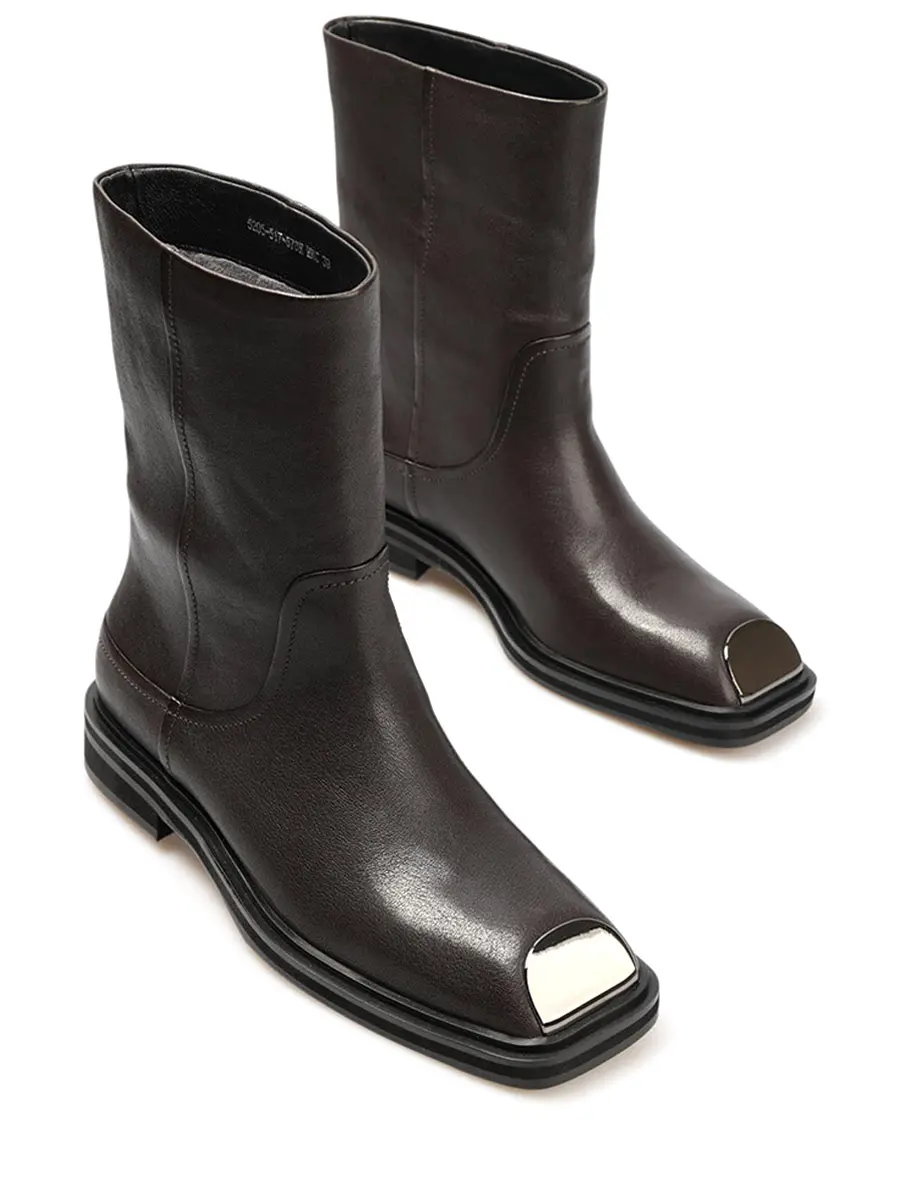 Ботинки кожаные на байке