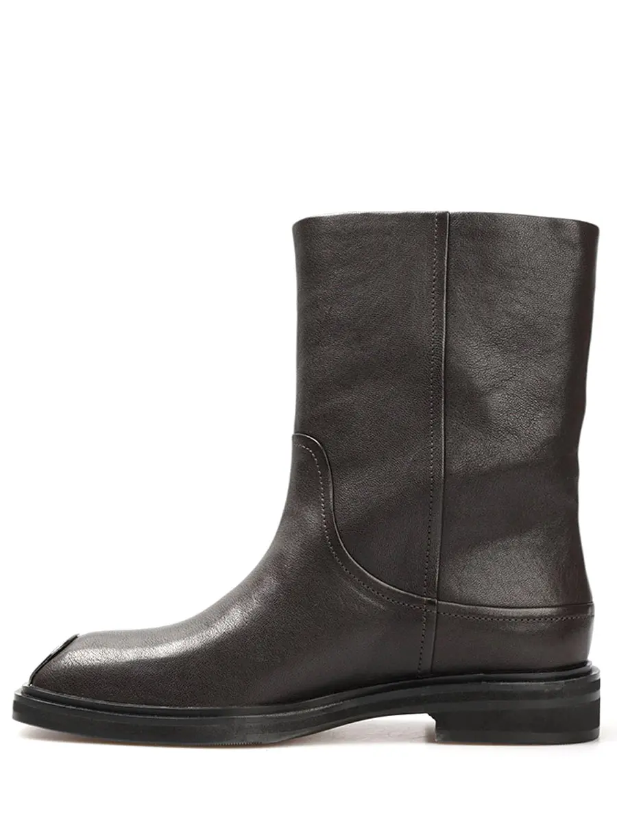 Ботинки кожаные на байке