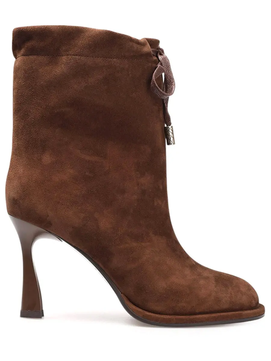 Ботильоны замшевые на байке