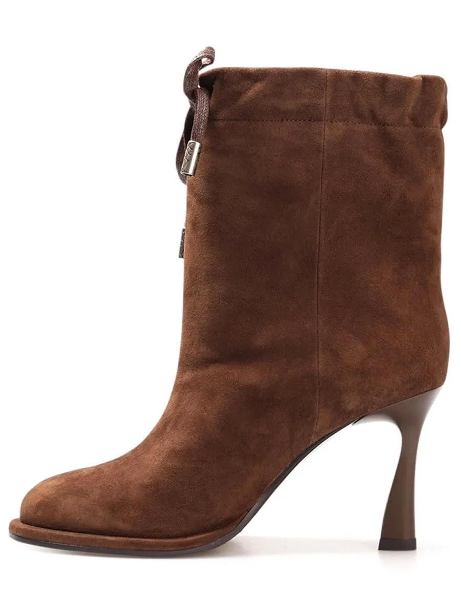 Ботильоны замшевые на байке