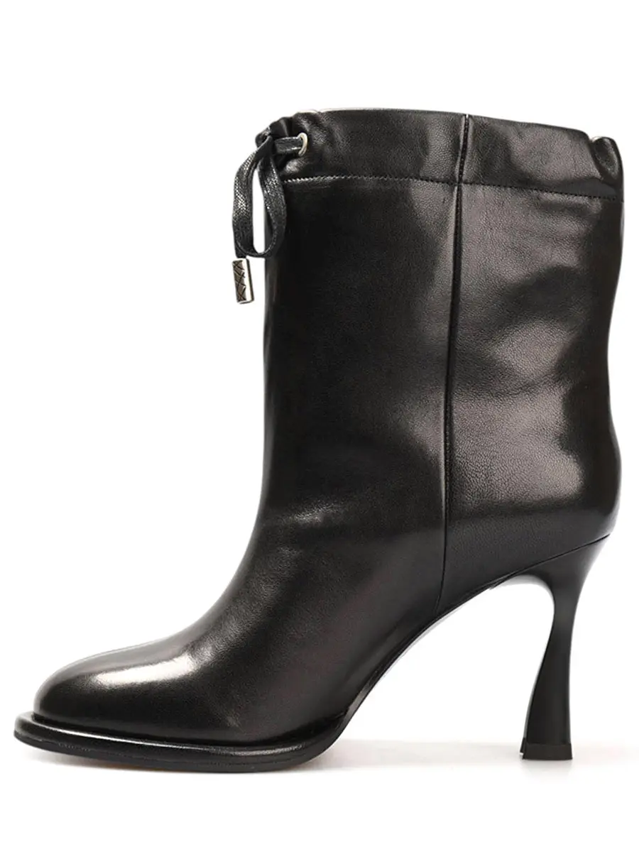 Ботильоны кожаные на байке