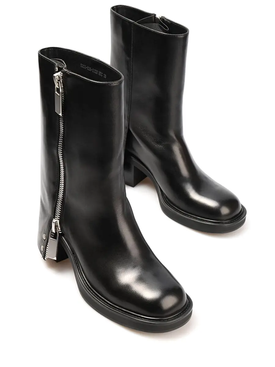 Ботинки кожаные на байке