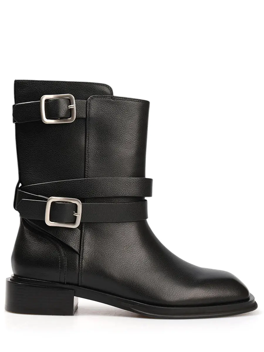 Ботинки кожаные на байке