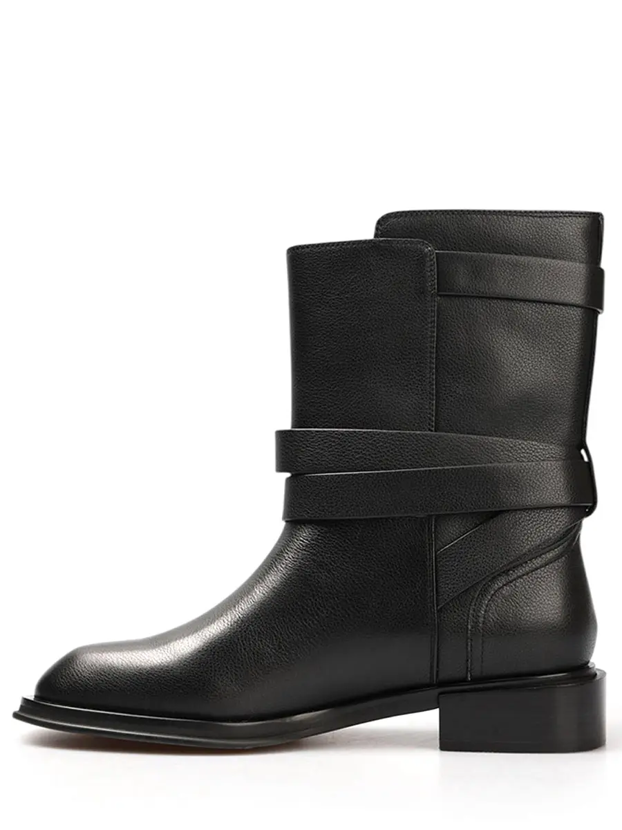 Ботинки кожаные на байке