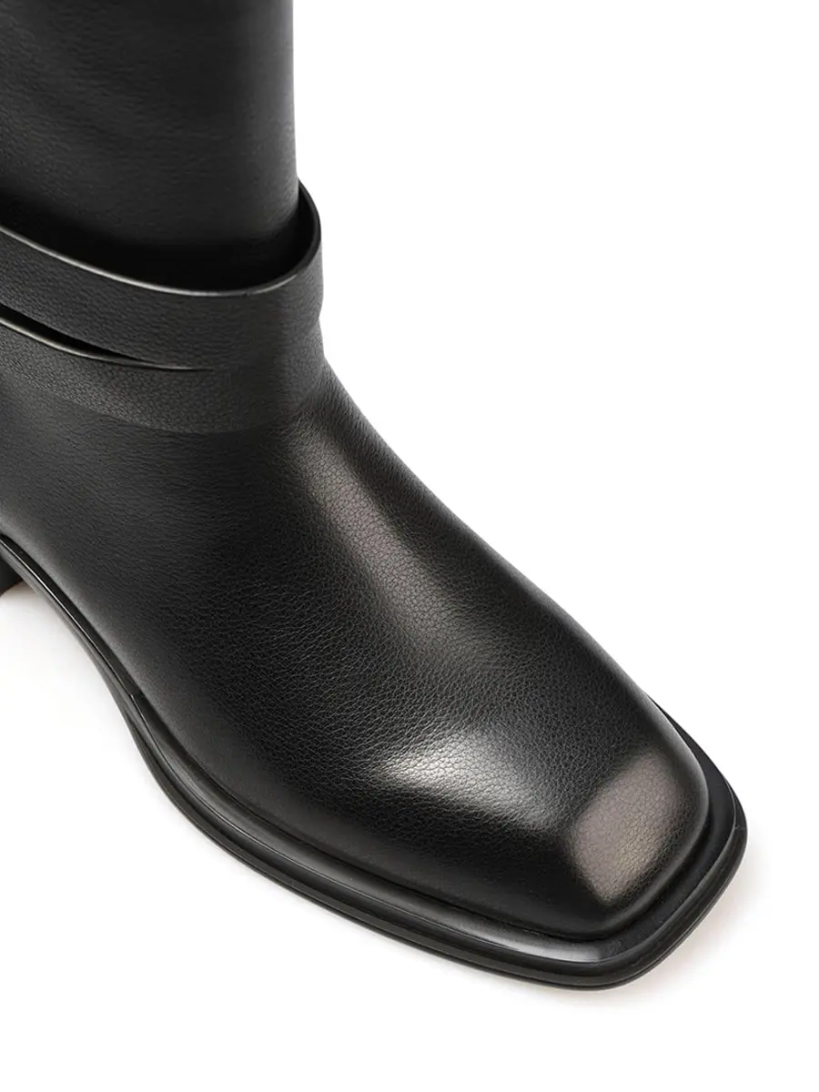 Ботинки кожаные на байке