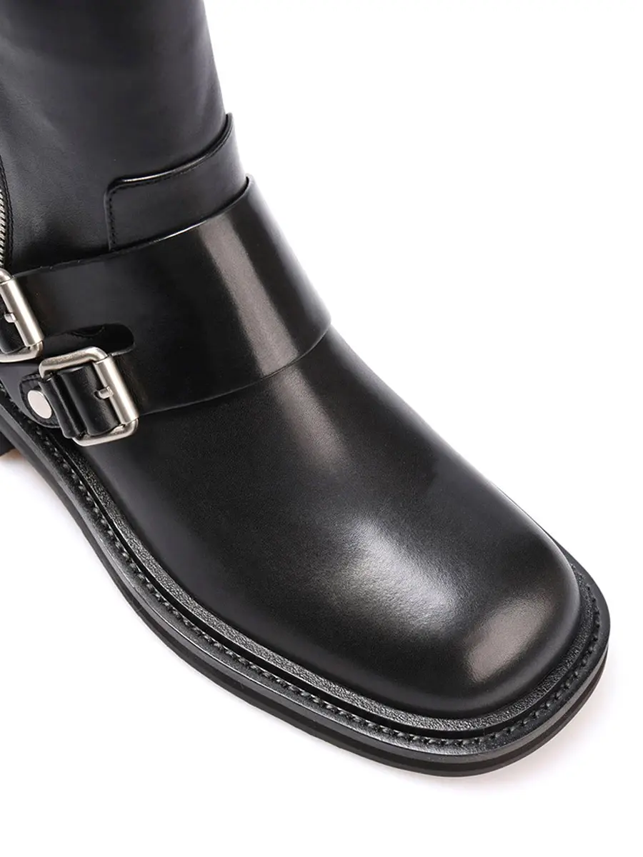 Ботинки кожаные на байке