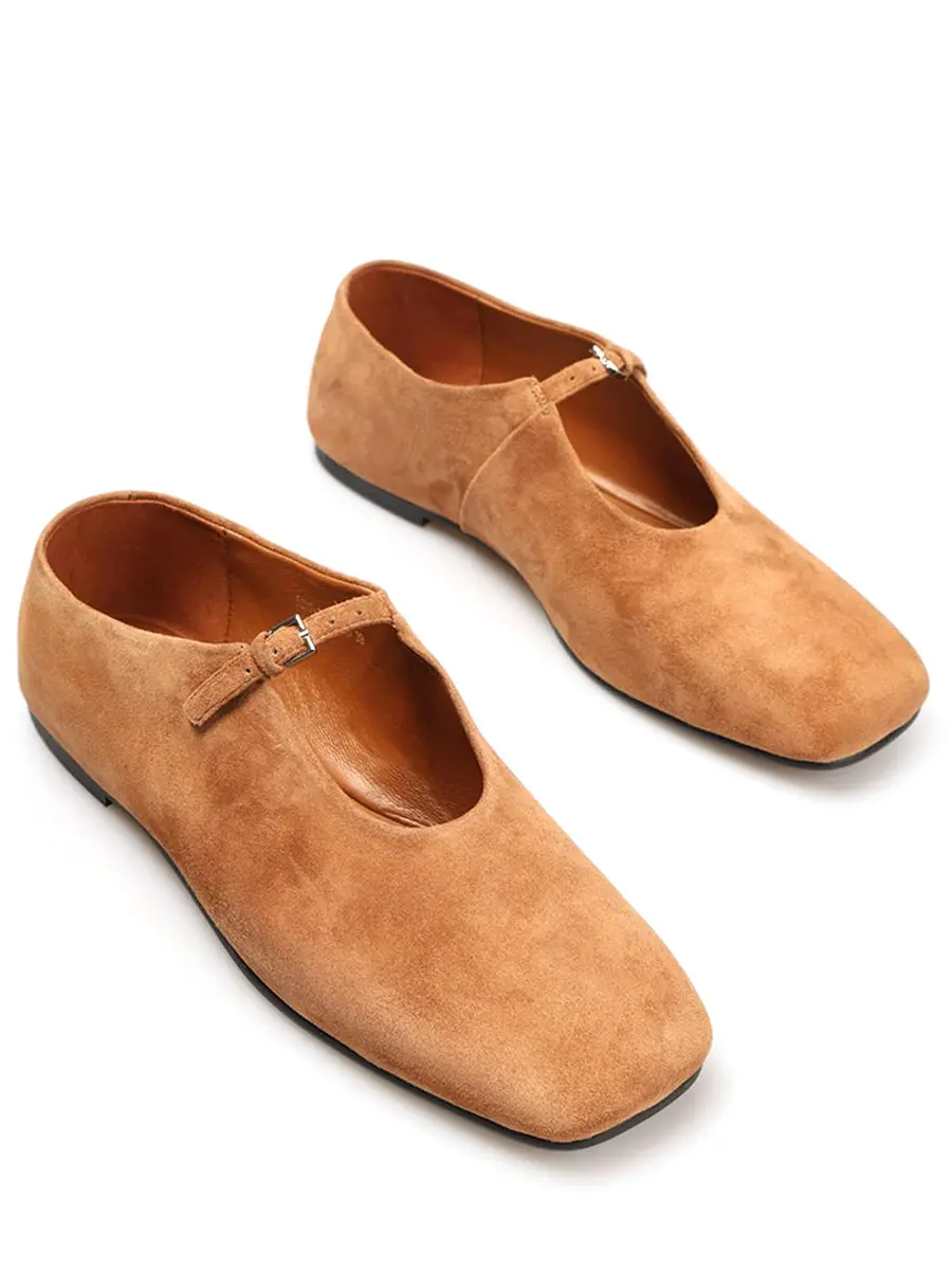 Балетки замшевые