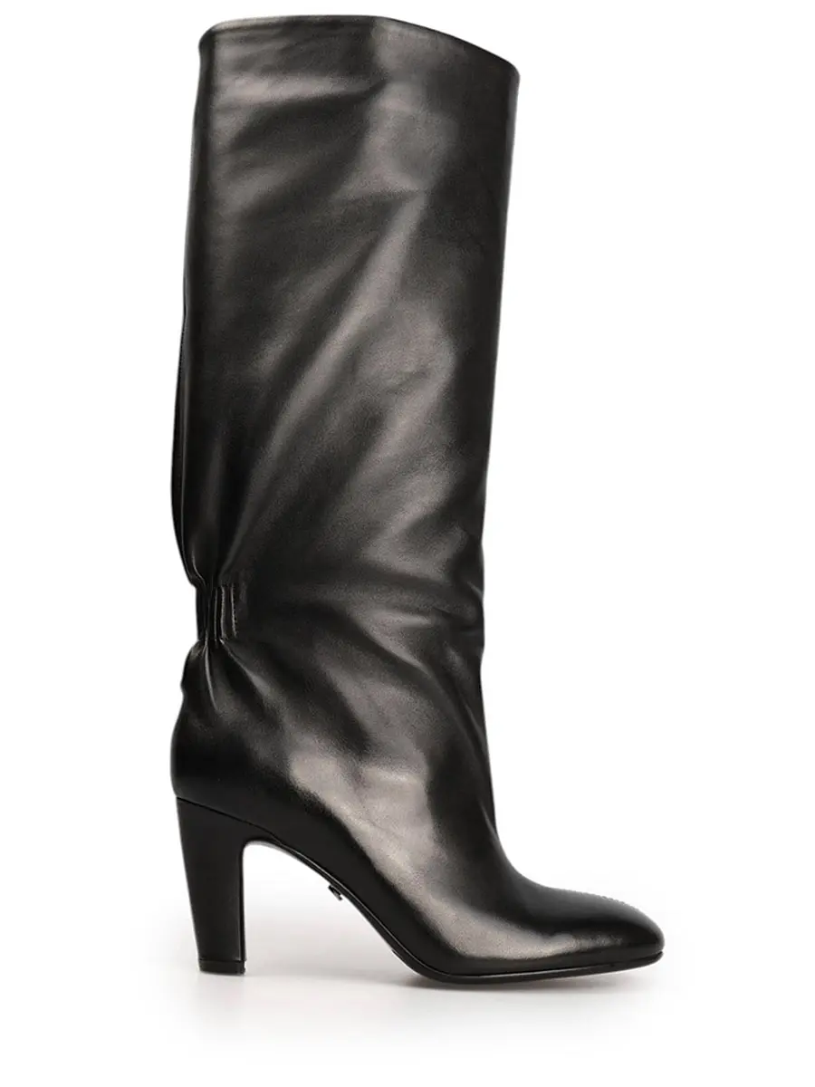 Сапоги кожаные на байке