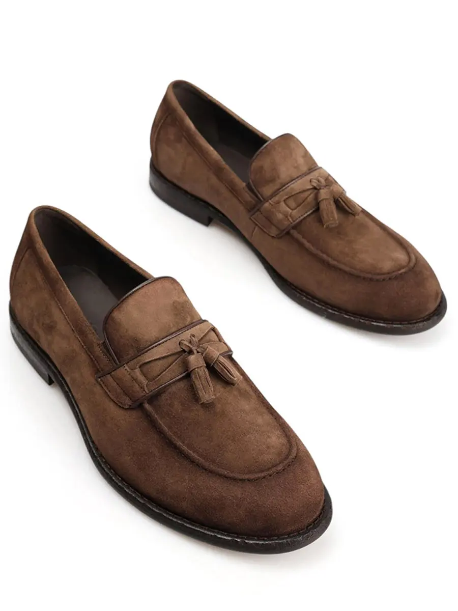 Лоферы велюровые