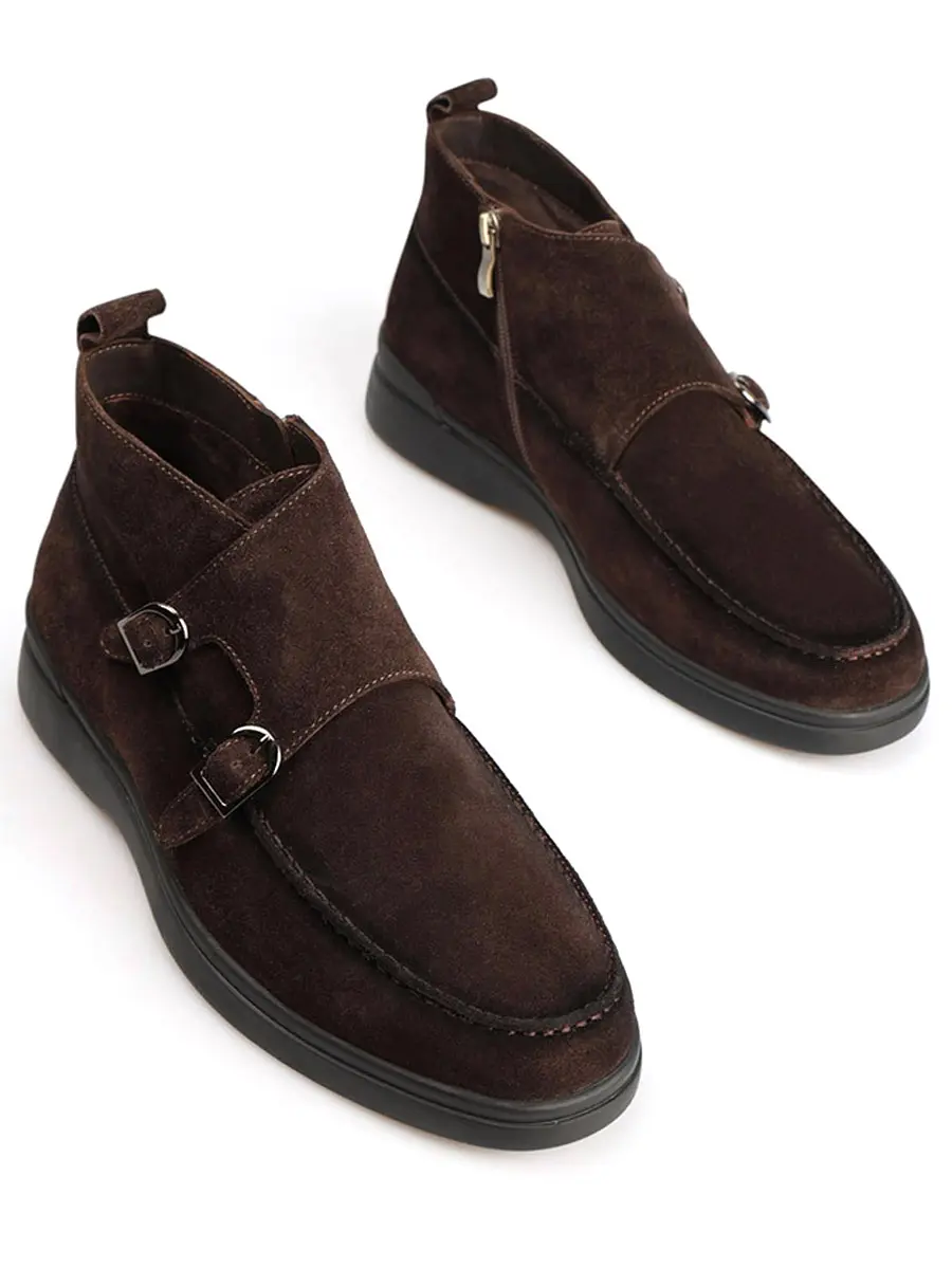 Ботинки из спилка на байке