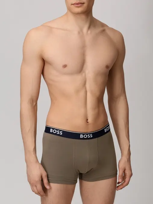 Набор из трех хлопковых трусов-боксеров BOSS