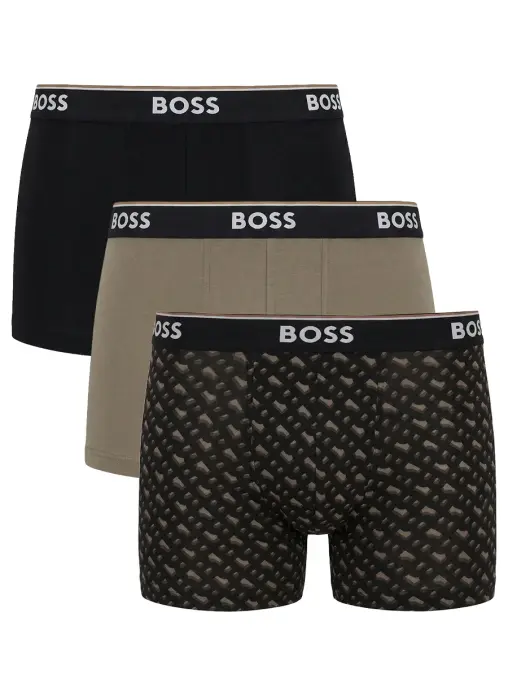 Набор из трех хлопковых трусов-боксеров BOSS