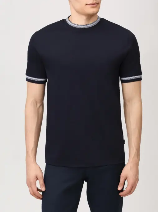 Футболка Slim Fit хлопковая BOSS