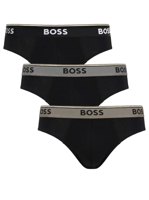 Набор из трех хлопковых трусов-слип BOSS