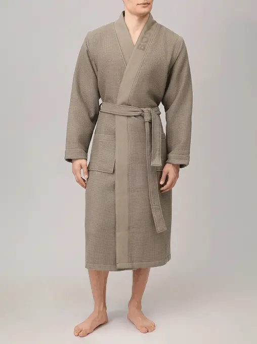 Халат из хлопка и вискозы BOSS