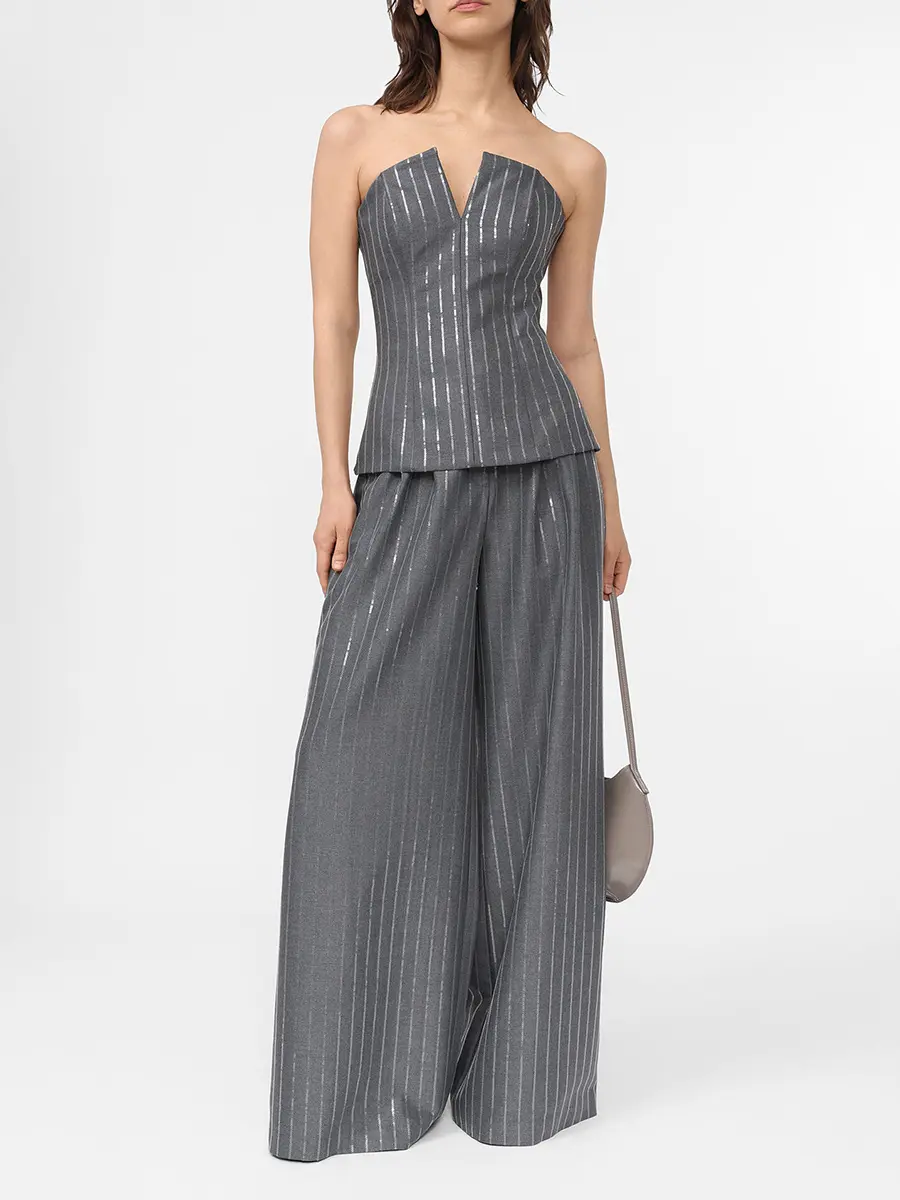 Брюки-палаццо с пайетками