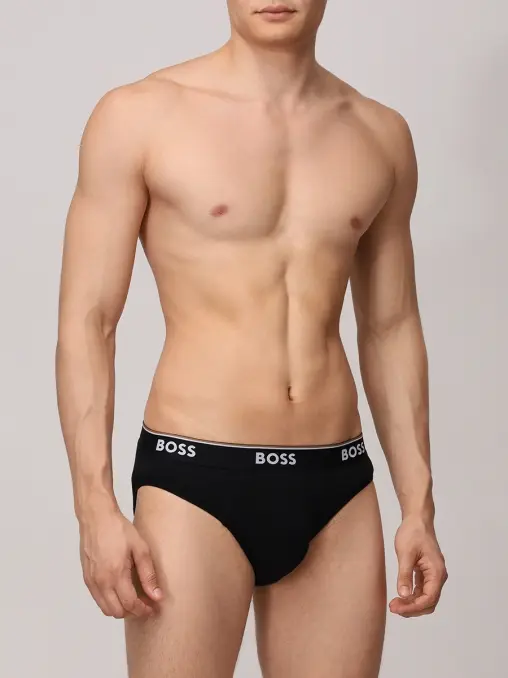 Набор из трех хлопковых трусов-брифов BOSS