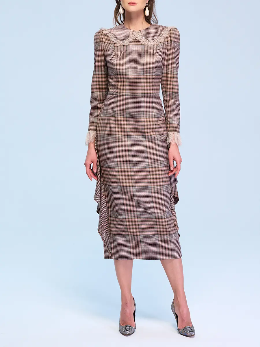 Платье из шерсти и шелка