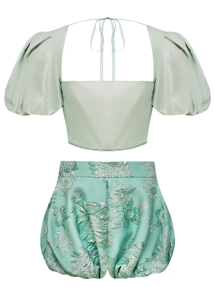 Топ и шорты из жаккарда