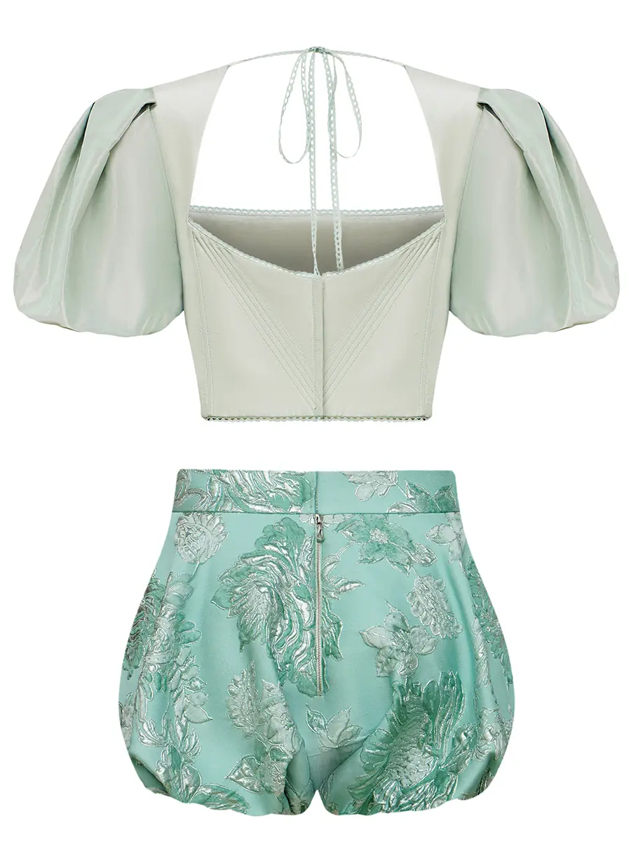 Топ и шорты из жаккарда