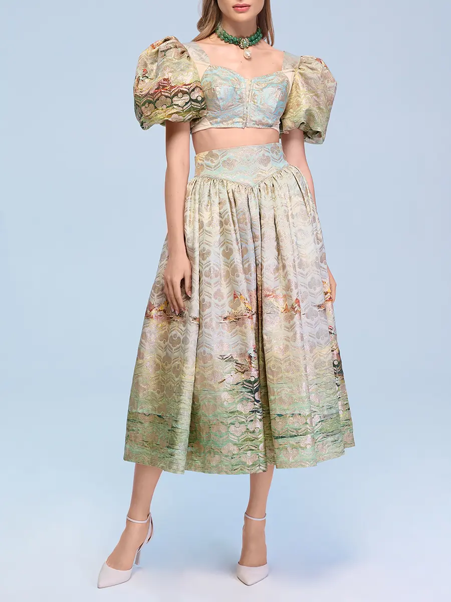 Топ и юбка из жаккарда