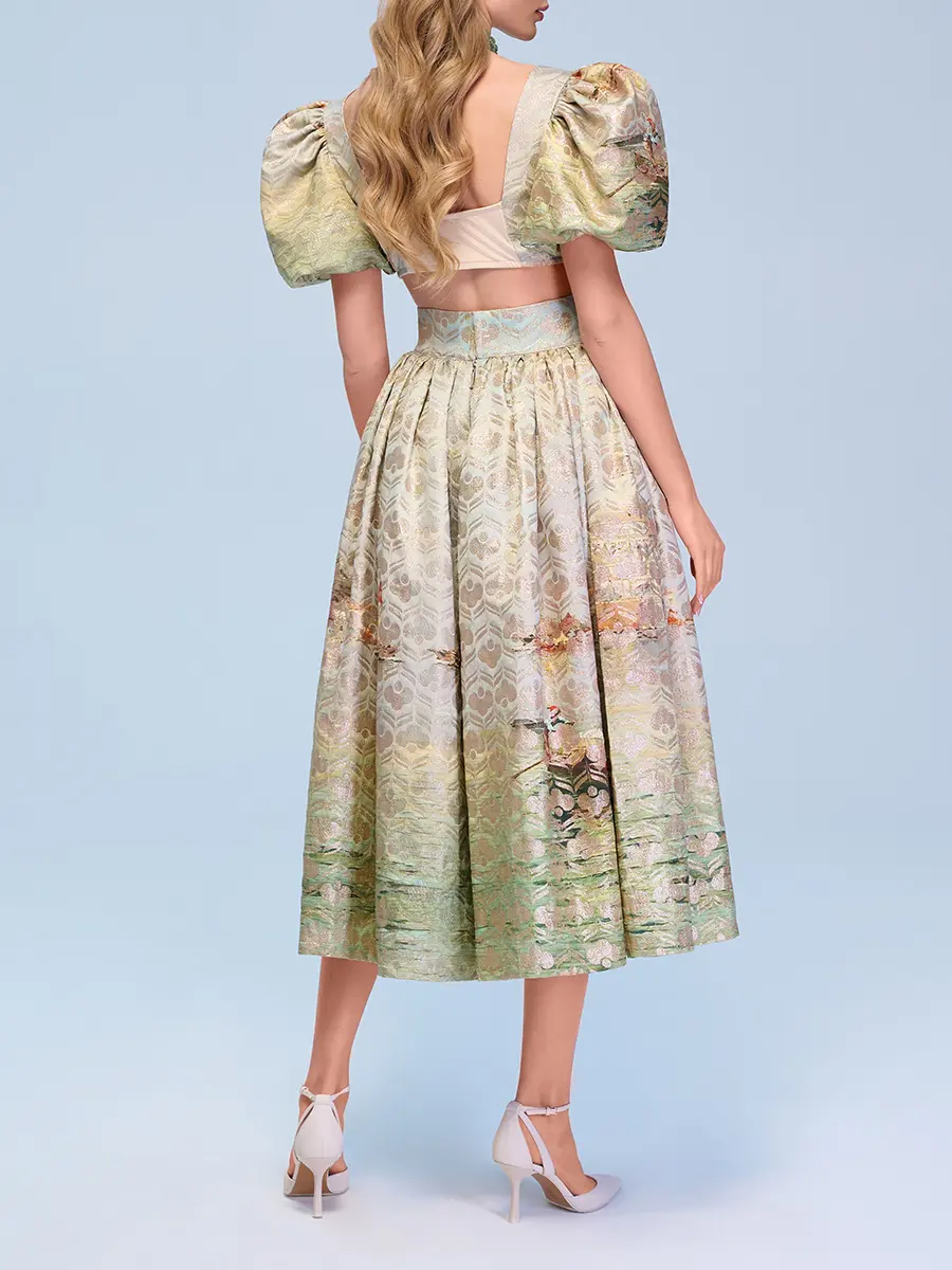 Топ и юбка из жаккарда