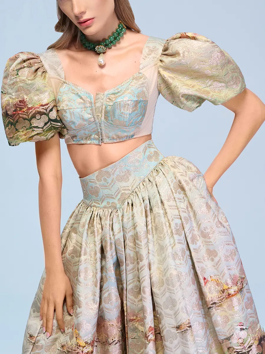 Топ и юбка из жаккарда