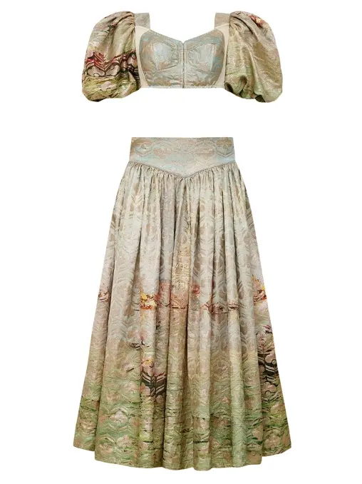 Топ и юбка из жаккарда THE NAMES