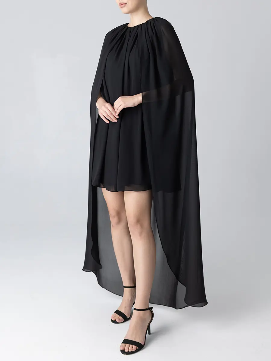 Платье-кейп шелковое