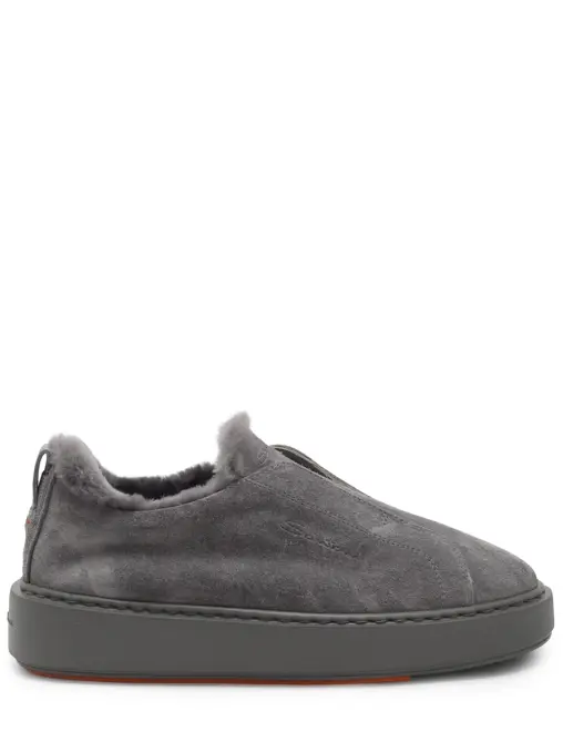 Слипоны замшевые на меху SANTONI