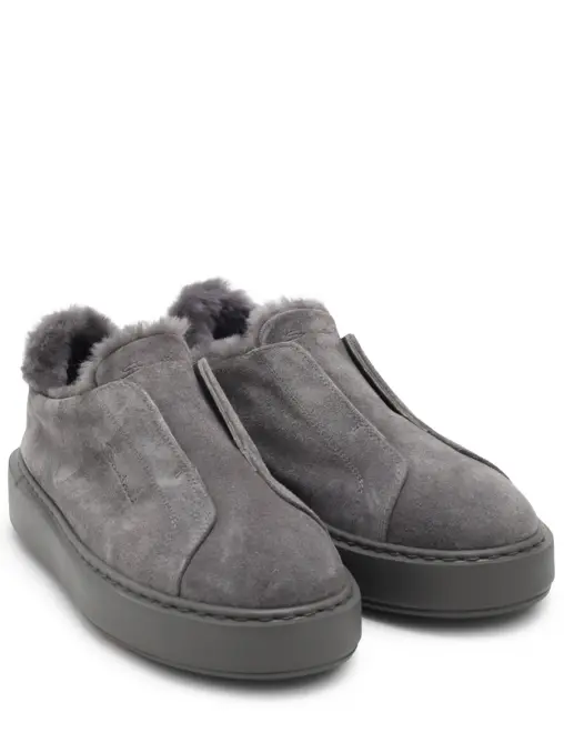 Слипоны замшевые на меху SANTONI