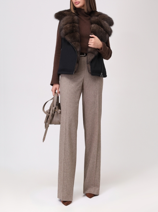 Жилет кашемировый с мехом соболя AMELI