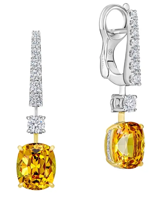 Серьги из белого золота с желтыми сапфирами и бриллиантами CHAMOVSKIKH JEWELLERY HOUSE