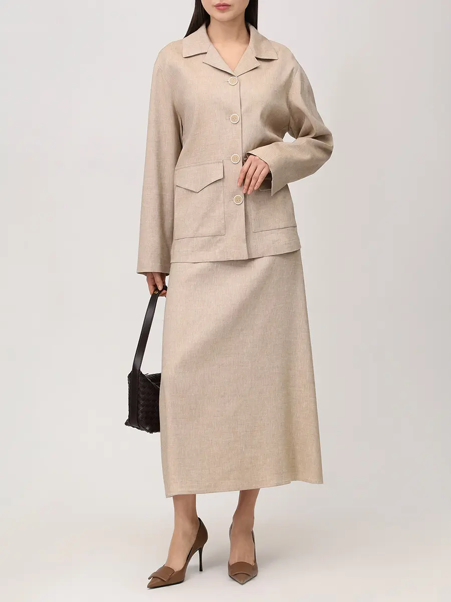 Юбка изо льна и вискозы