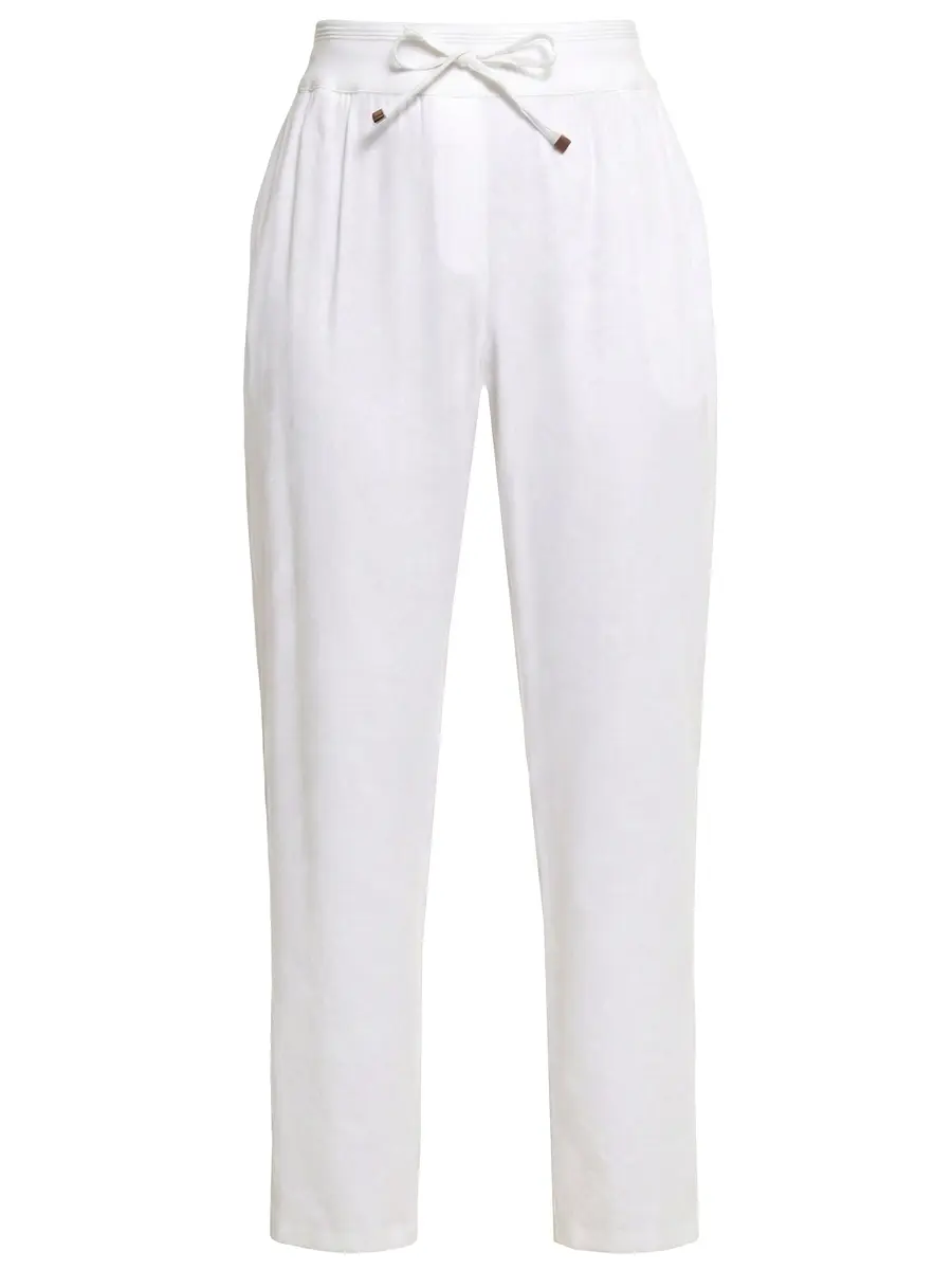 Брюки изо льна и вискозы