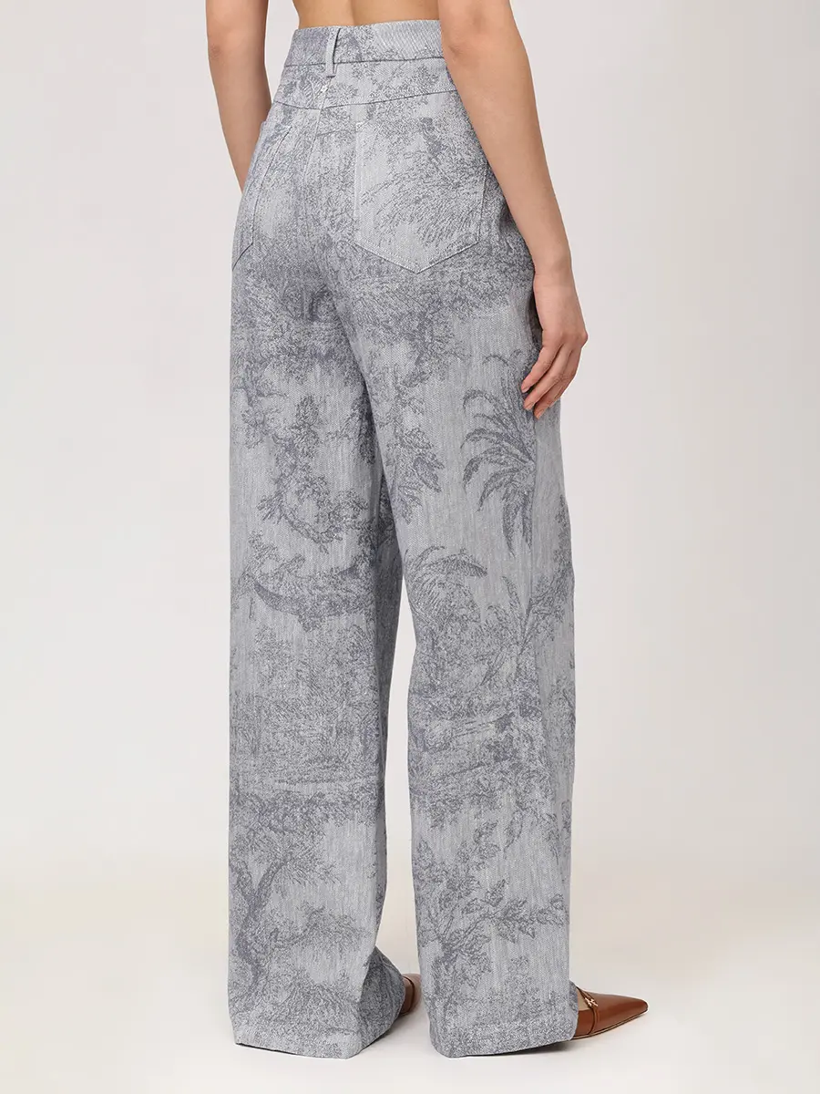 Брюки из хлопка и льна