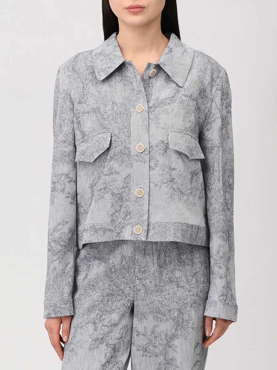 Жакет из хлопка и льна