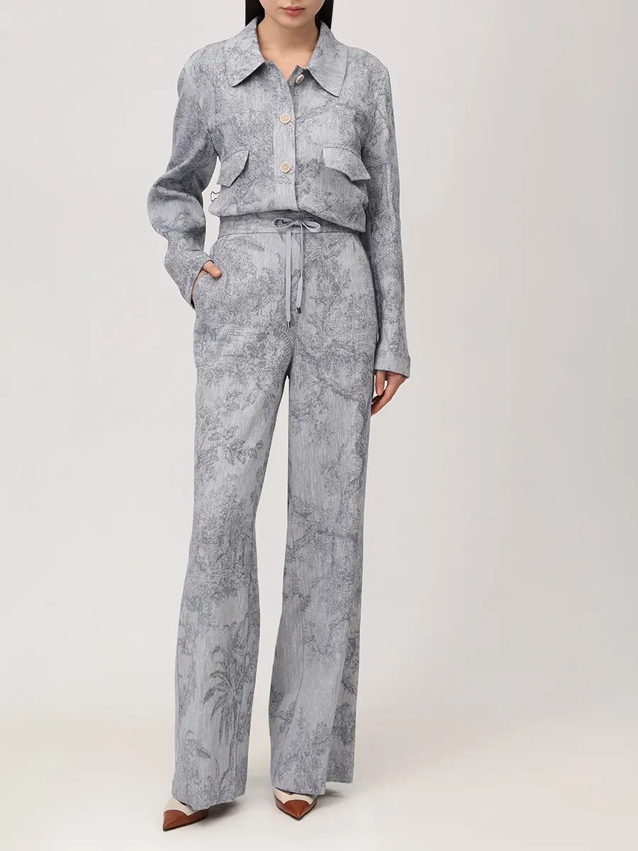 Брюки из хлопка и льна